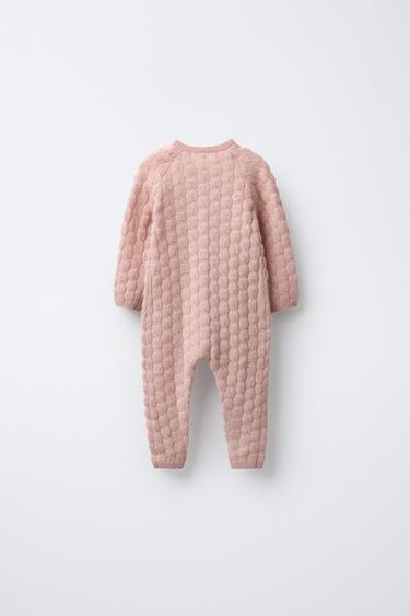 COMBINAISON LONGUE EN MAILLE TORSADÉE - Rose clair de Zara - Image 1