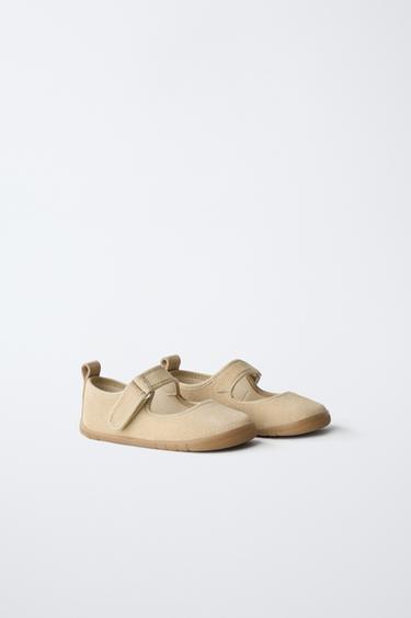 BAREFOOT LEATHER BALLET FLATS - Sand Brown by Zara