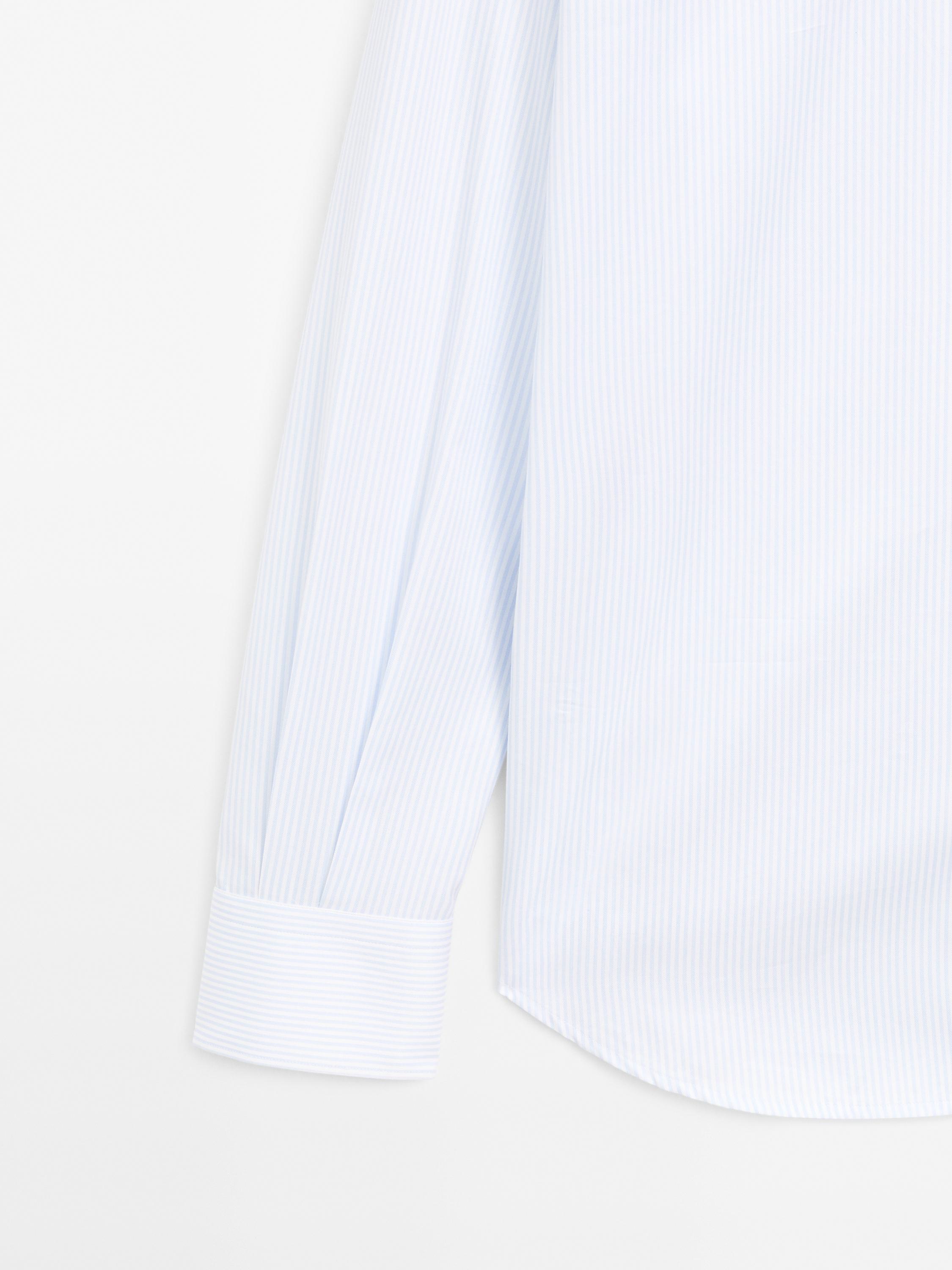Chemise slim à rayures 100 % coton