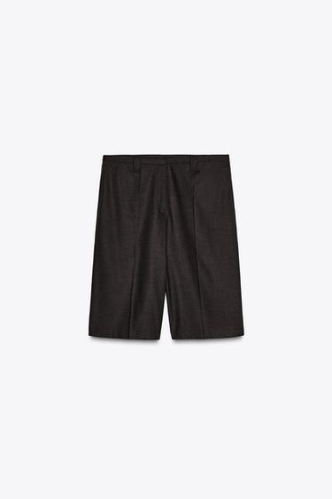 BERMUDA SHORTS WITH BELT LOOPS - Brown by Zara