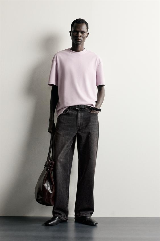 CONTRAST PATCH RELAXED FIT T-SHIRT - Pink / Lilac by Zara - Image 0