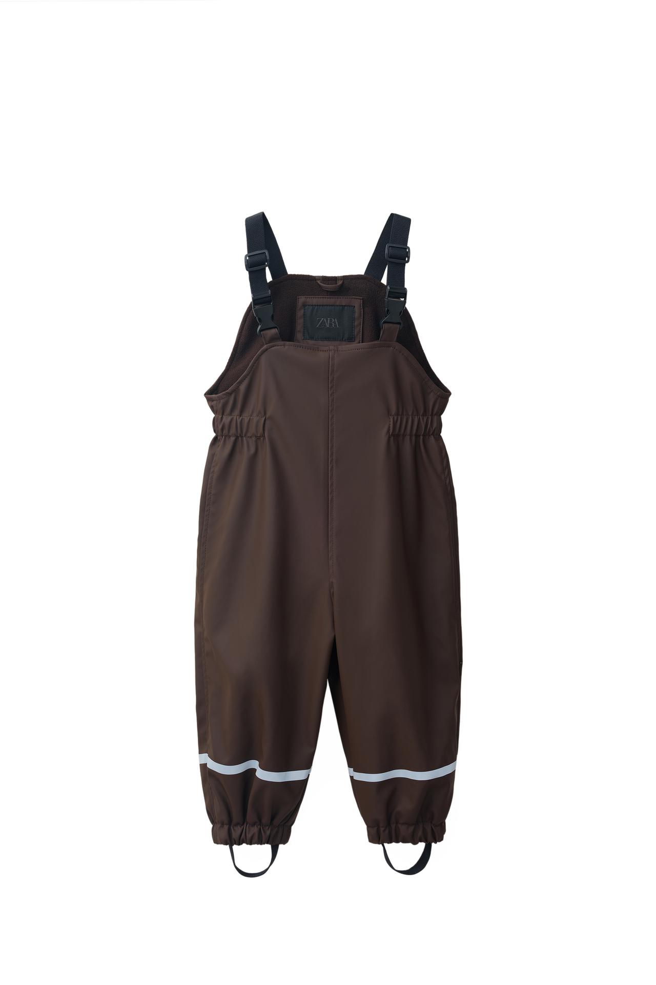 WATER-RESISTANT RUBBERIZED OVERALLS — Brown