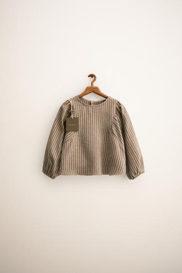 ZARA TIMELESS - STRIPED WOOL BLOUSE - camel by Zara