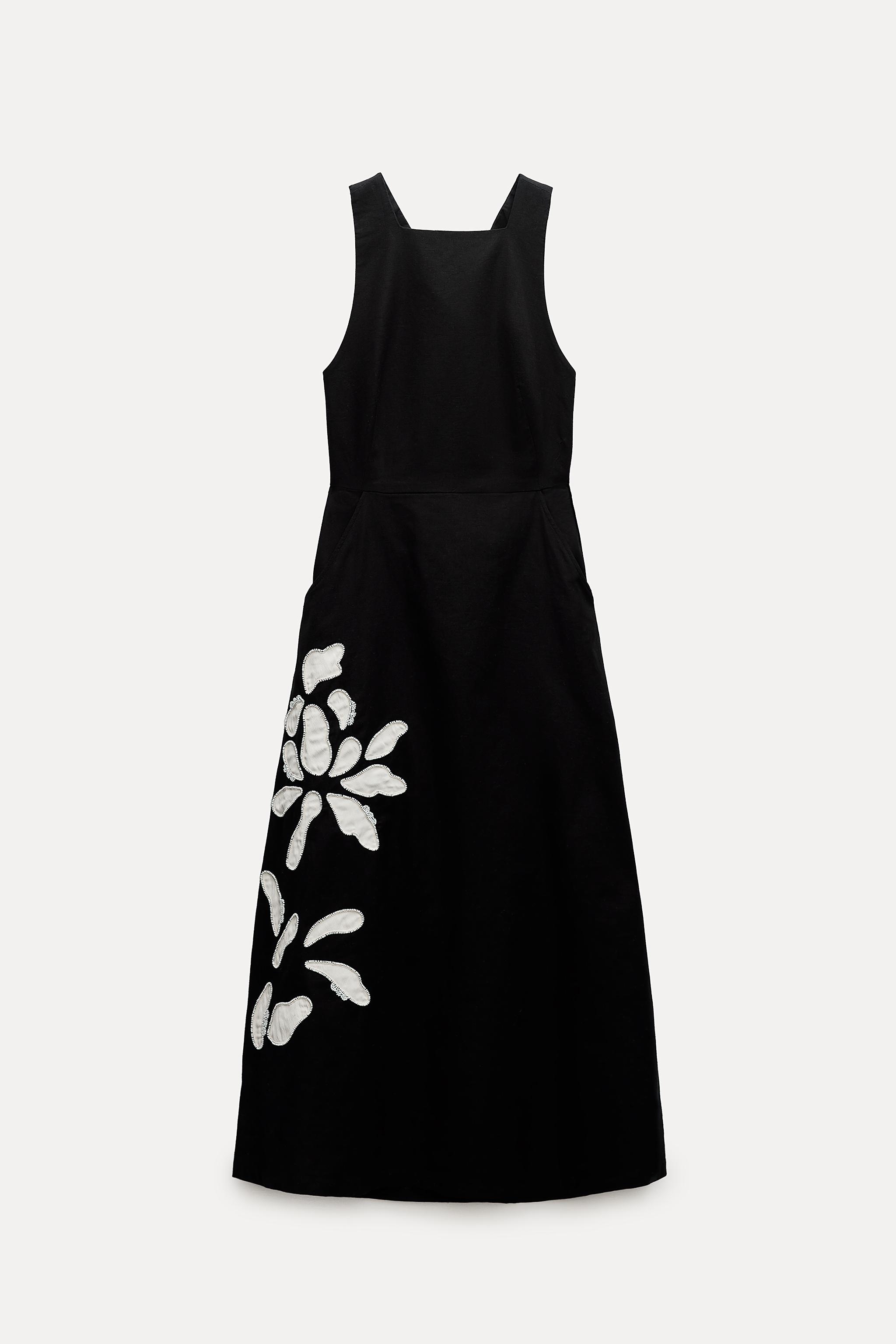 FLORAL EMBROIDERED DRESS - Black | ZARA United States