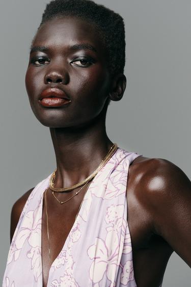 ROBE LONGUE EN TULLE IMPRIMÉ - Lilas de Zara - Image 2