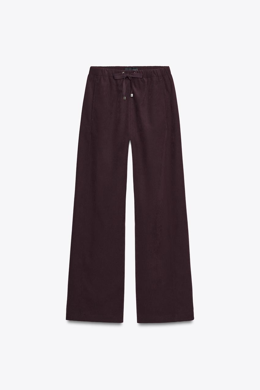 ELASTIC WAIST WIDE LEG PANTS