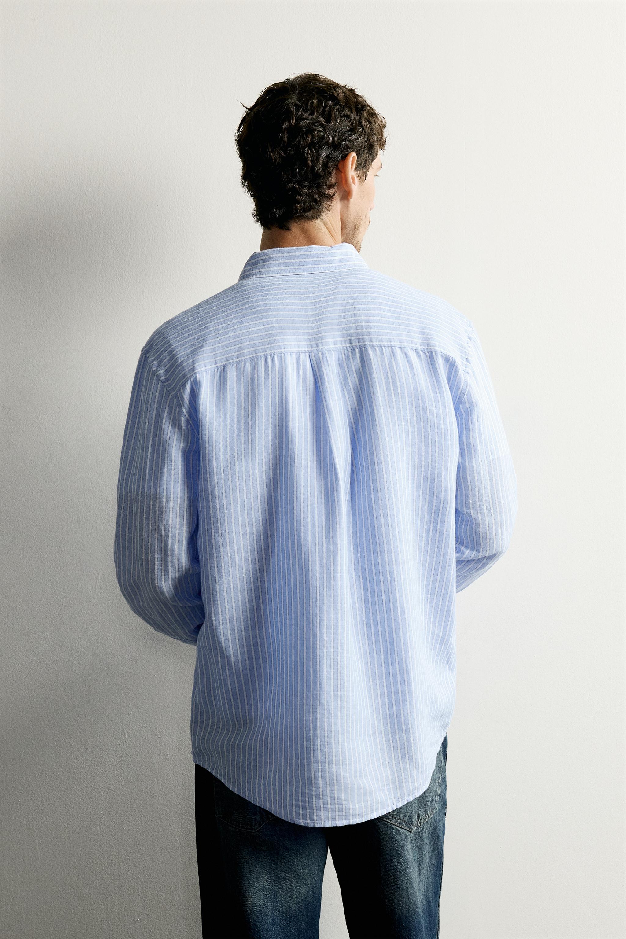 REGULAR FIT LINEN - COTTON SHIRT