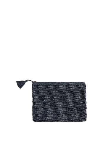 Zara PAPER MAKEUP BAG - Navy Blue