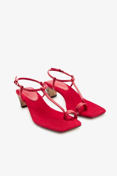 SPLIT SUEDE LIMITED EDITION SANDALS - Red by Zara