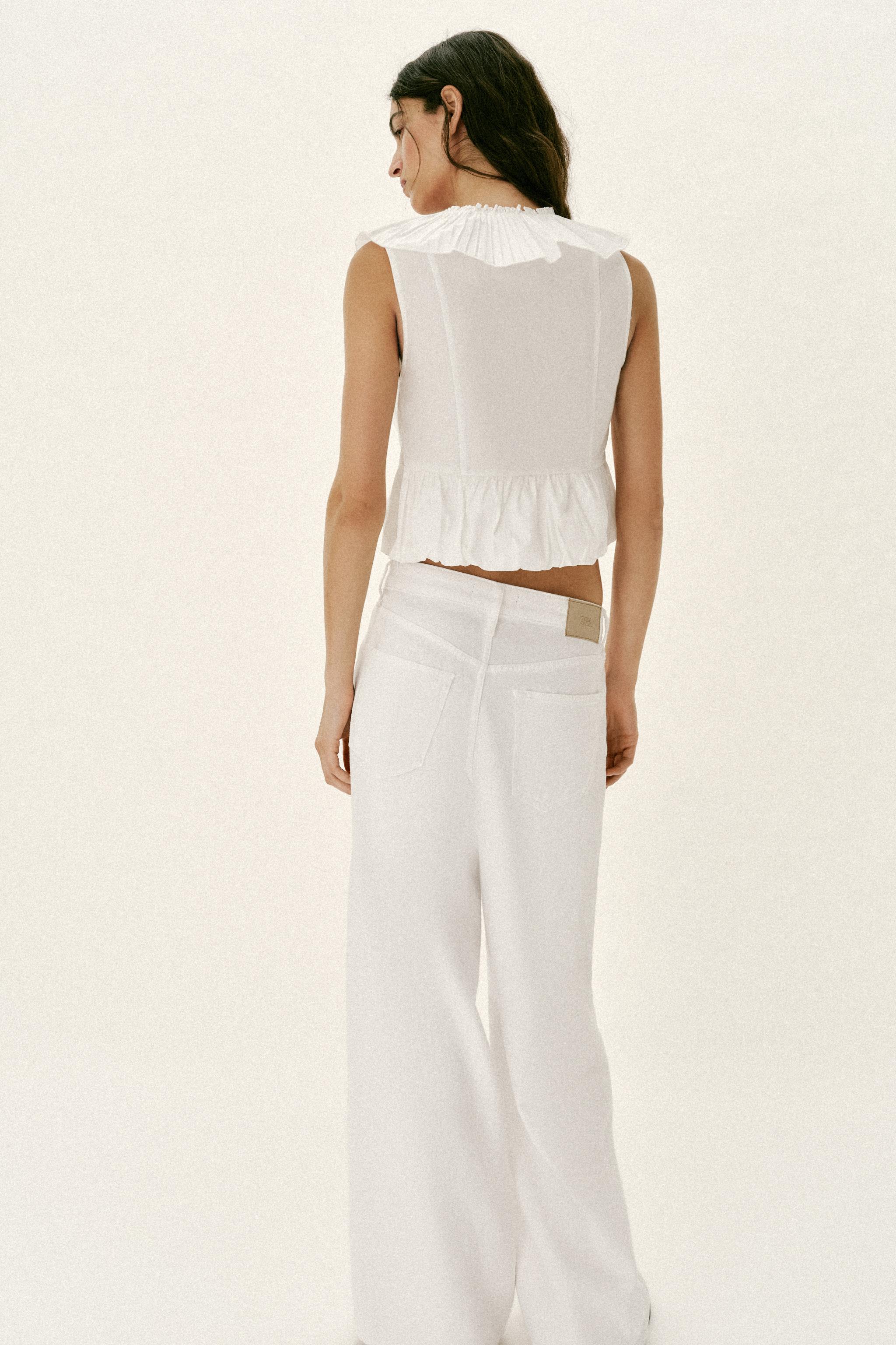 PLEATED RUFFLE BOW TOP
