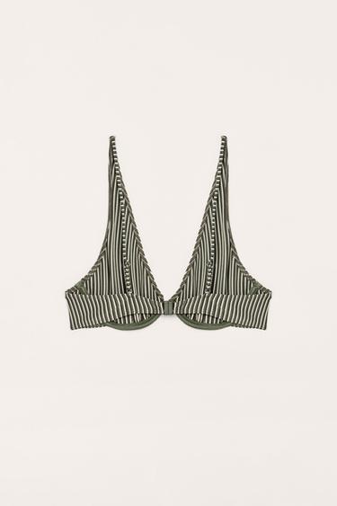 STRIPED LIMITED EDITION BIKINI TOP - Green by Zara - Image 3