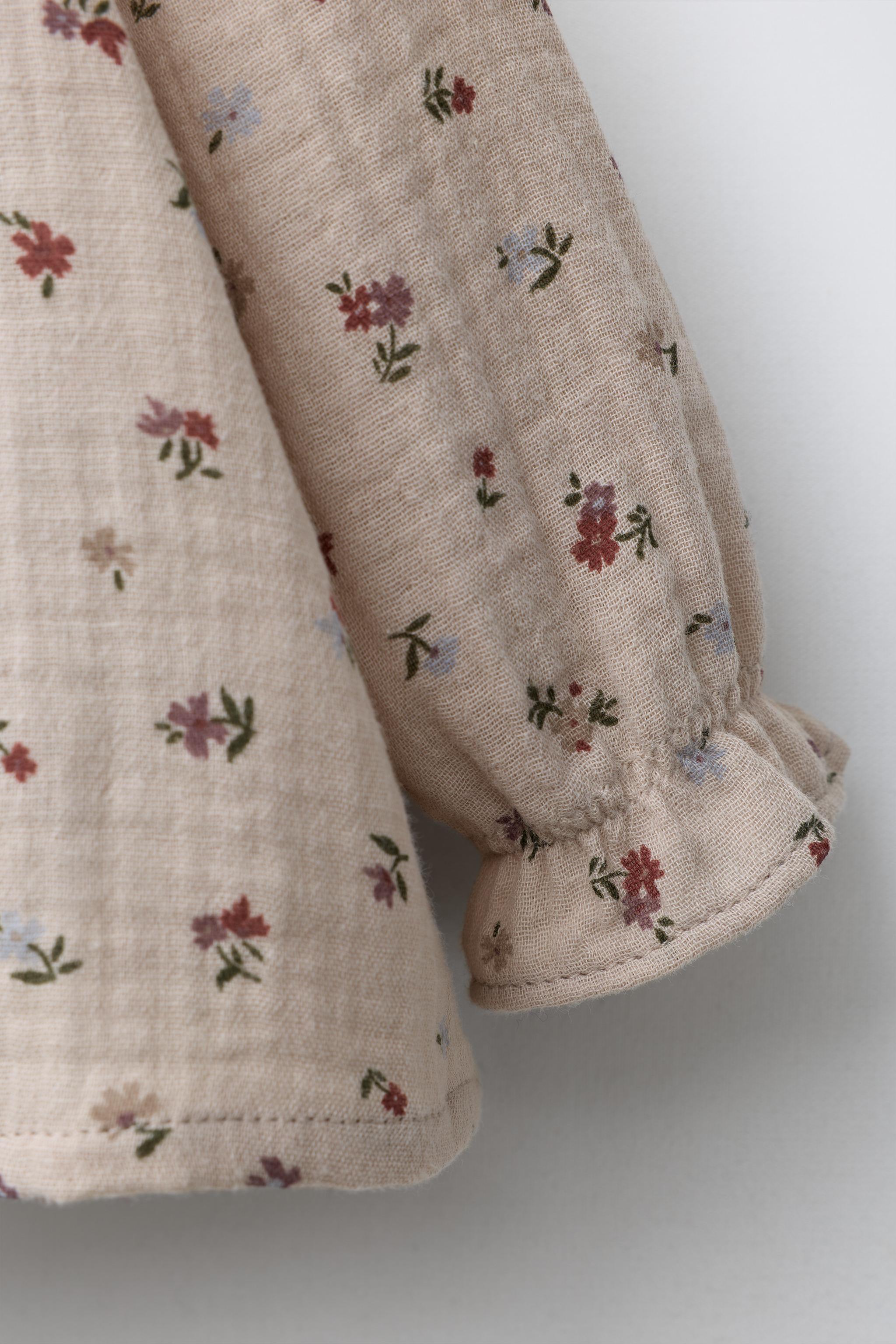 CHEMISE EN GAZE DE COTTON À FLEURS