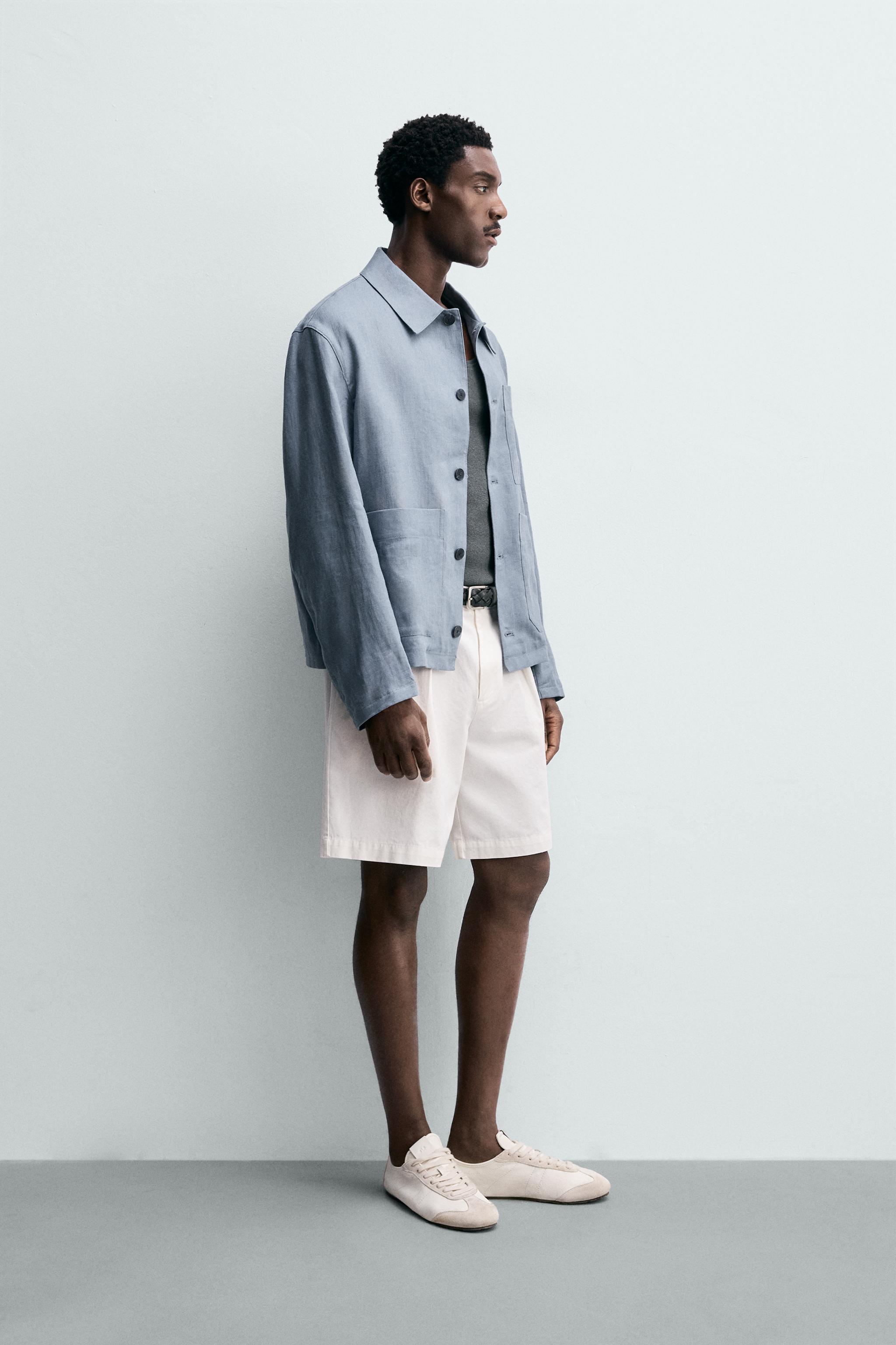 BERMUDA RELAXED FIT À PLIS