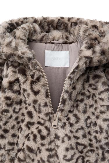 ANIMAL PRINT FAUX FUR JACKET - Leopard by Zara