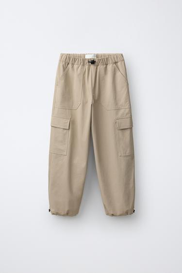 PARACHUTE TROUSERS - Beige by Zara