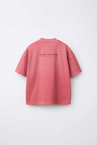 ENSEMBLE T-SHIRT ET SHORT À INSCRIPTION - Rouge de Zara - Image 2