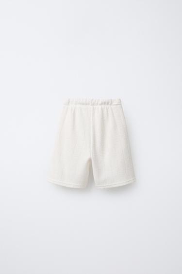 TEXTURED RUSTIC BERMUDA SHORTS - Ecru by Zara - Image 1