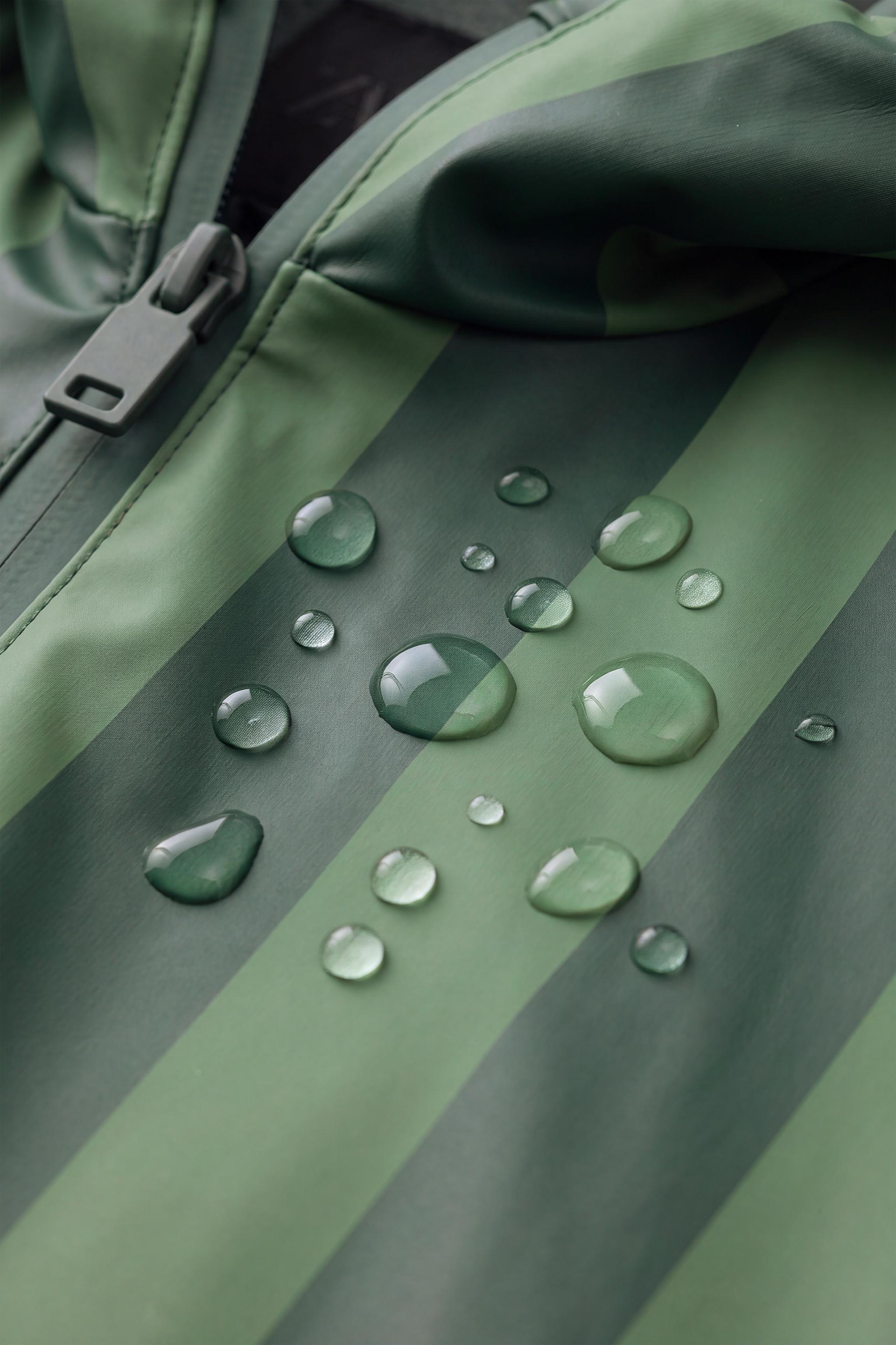 STRIPED WATER-RESISTANT RUBBERIZED RAINCOAT