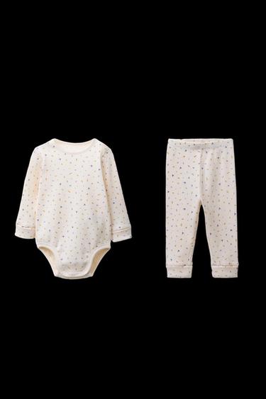 FLORAL PRINT BODY AND LEGGINGS PACK - Ecru by Zara - Image 0