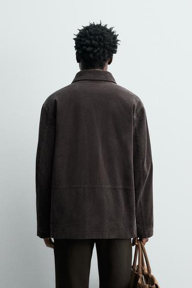 VESTE EN VELOURS CÔTELÉ À POCHES - Marron foncé de Zara - Image 2