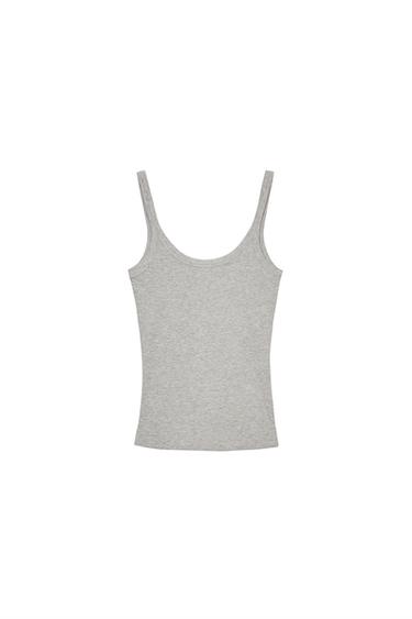 CAMISETA BÁSICA TIRANTES - Gris vigoré de Zara