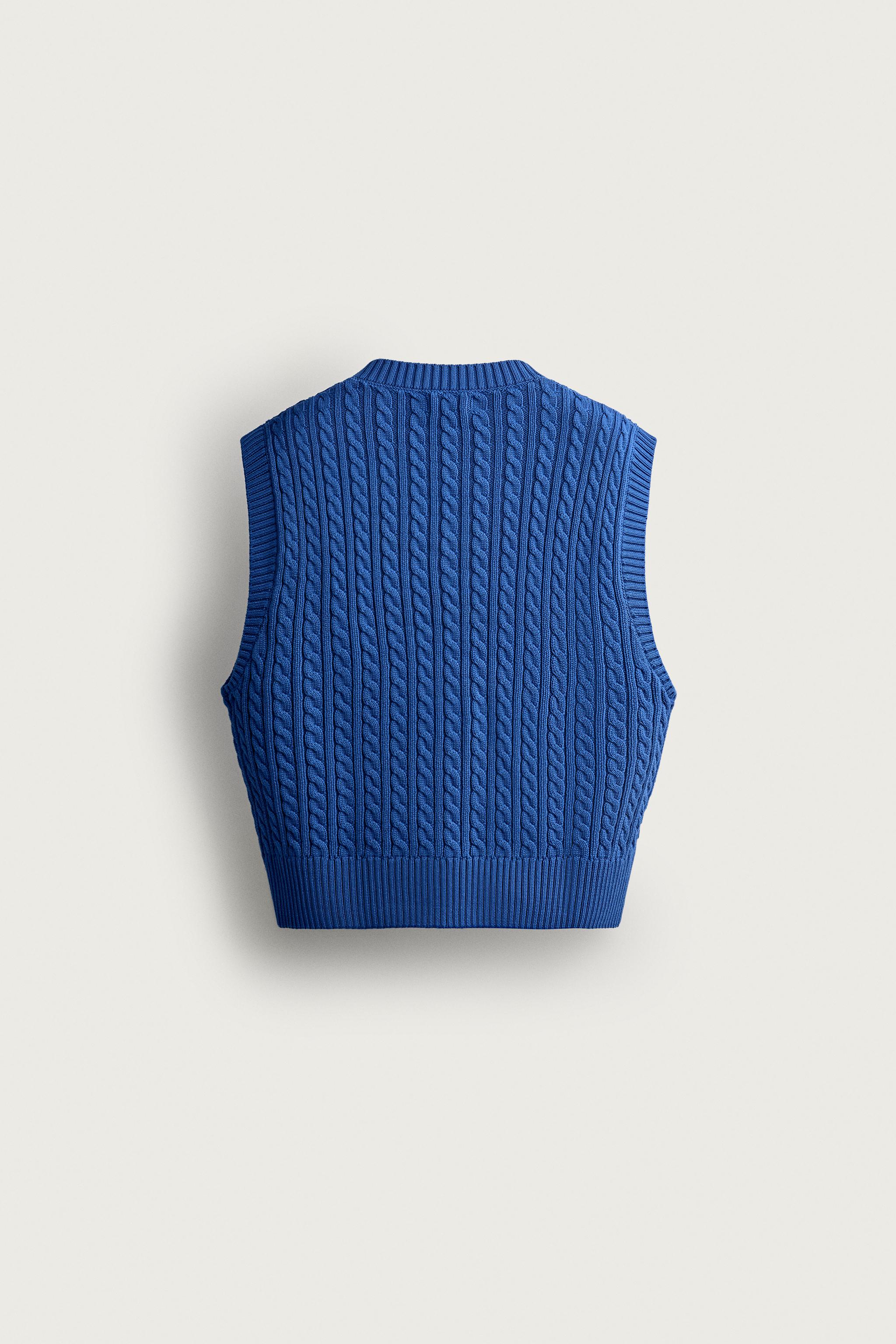 GILET EN MAILLE À TRESSES