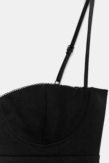 CORSETRY-INSPIRED STRAPPY TOP - Black by Zara - Image 5