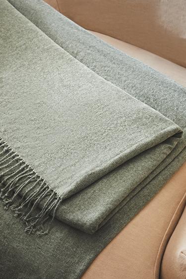 CHENILLE THROW - Blue green by Zara