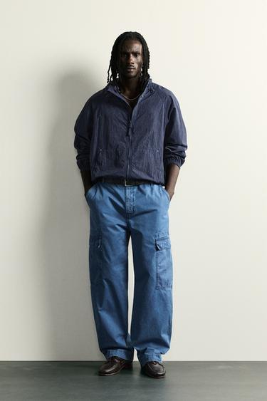 HOODED WINDBREAKER JACKET - Navy blue by Zara
