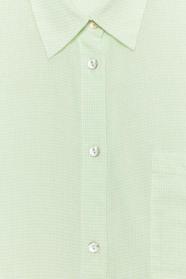 CHEMISE GAZE OVERSIZE À POCHE - Blanc / Vert de Zara - Image 6