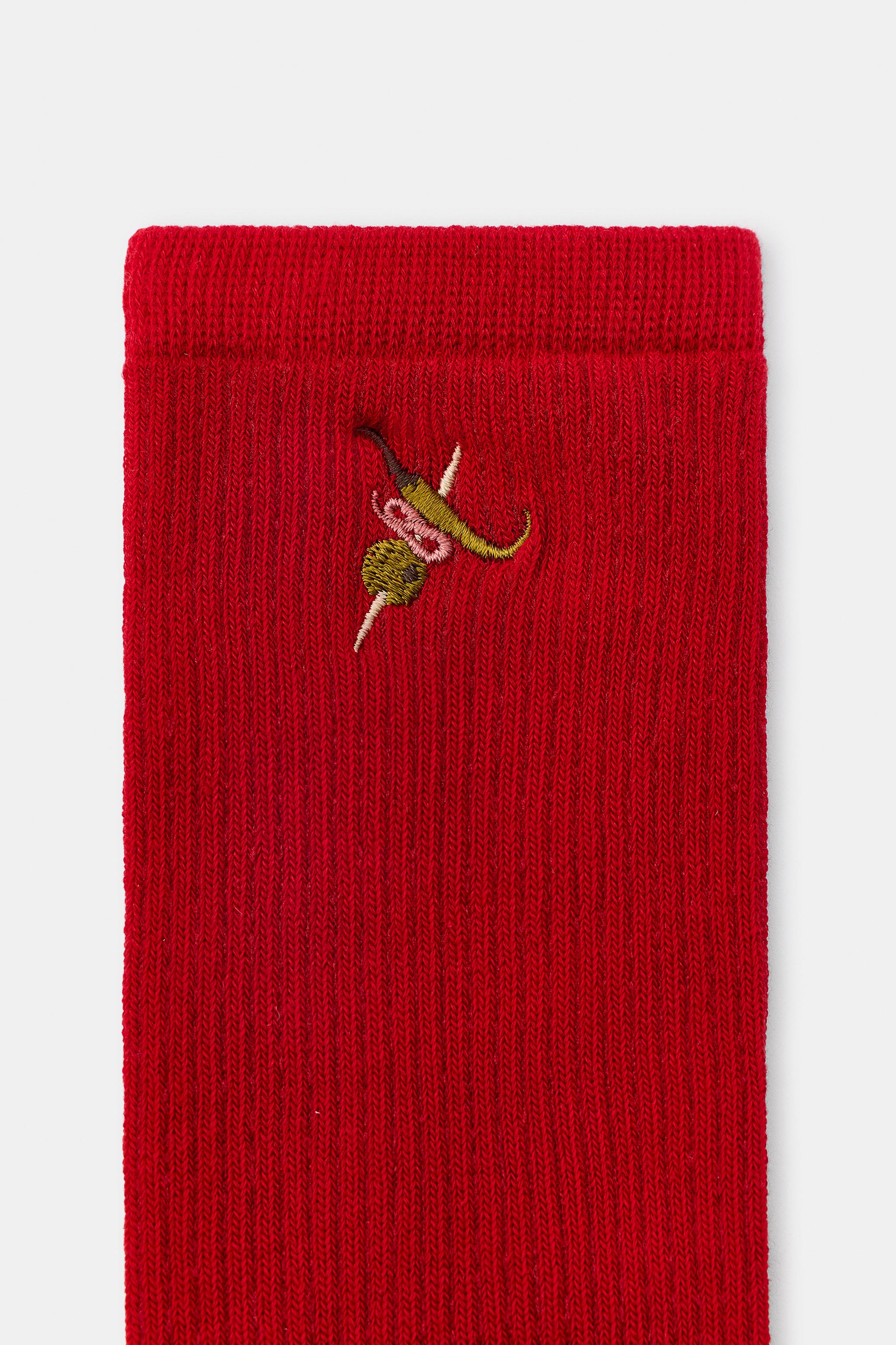 CHAUSSETTES MICRO CANNELÉ BRODÉ GILDA