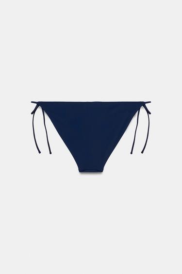 PLAIN TIE-SIDE BIKINI BOTTOMS - Navy blue by Zara - Image 8