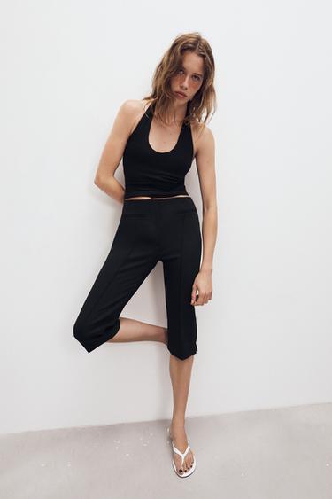 Zara HALTER KNIT TOP - Black
