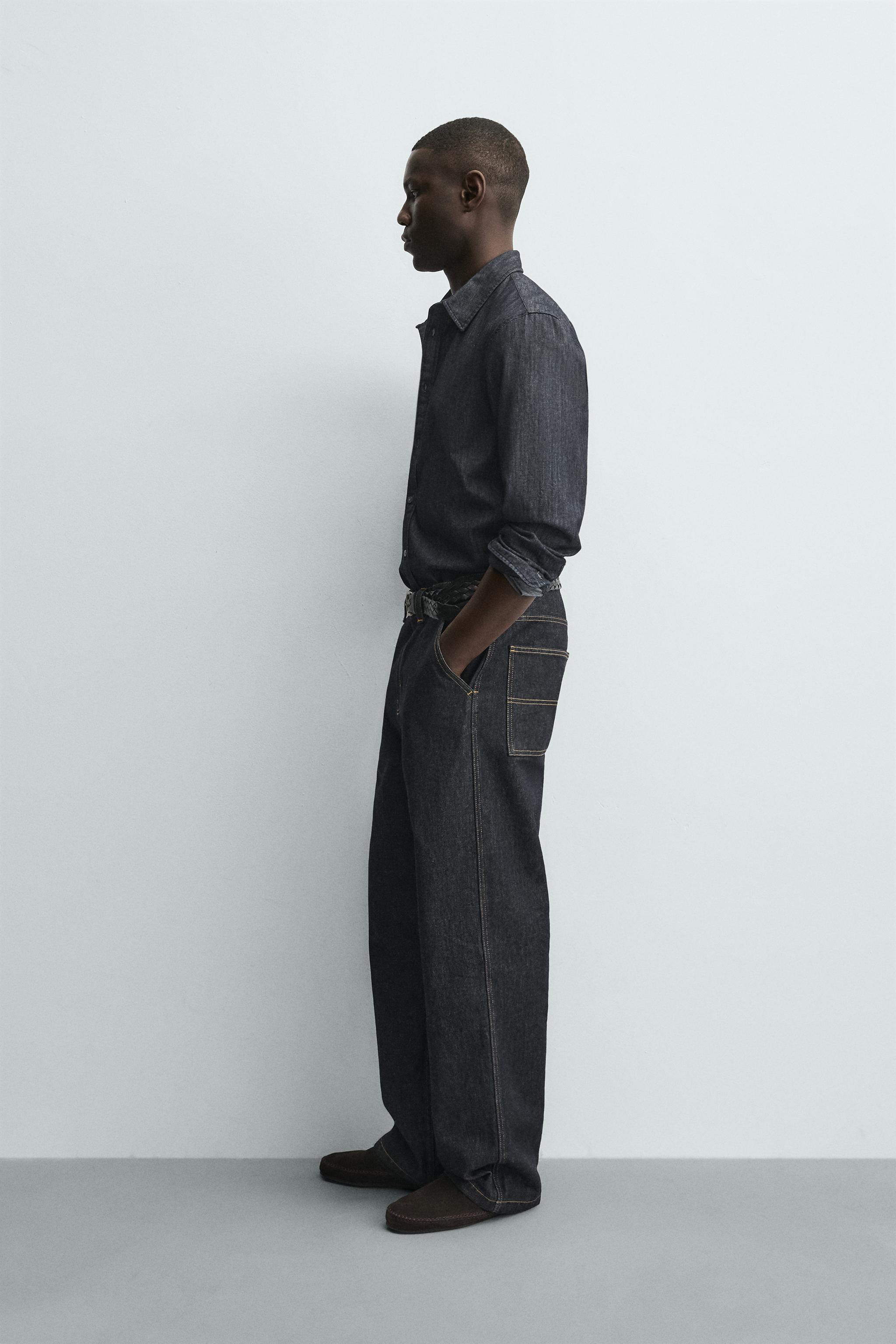 PANTALON CHINO EN DENIM BRODÉ CŒURS