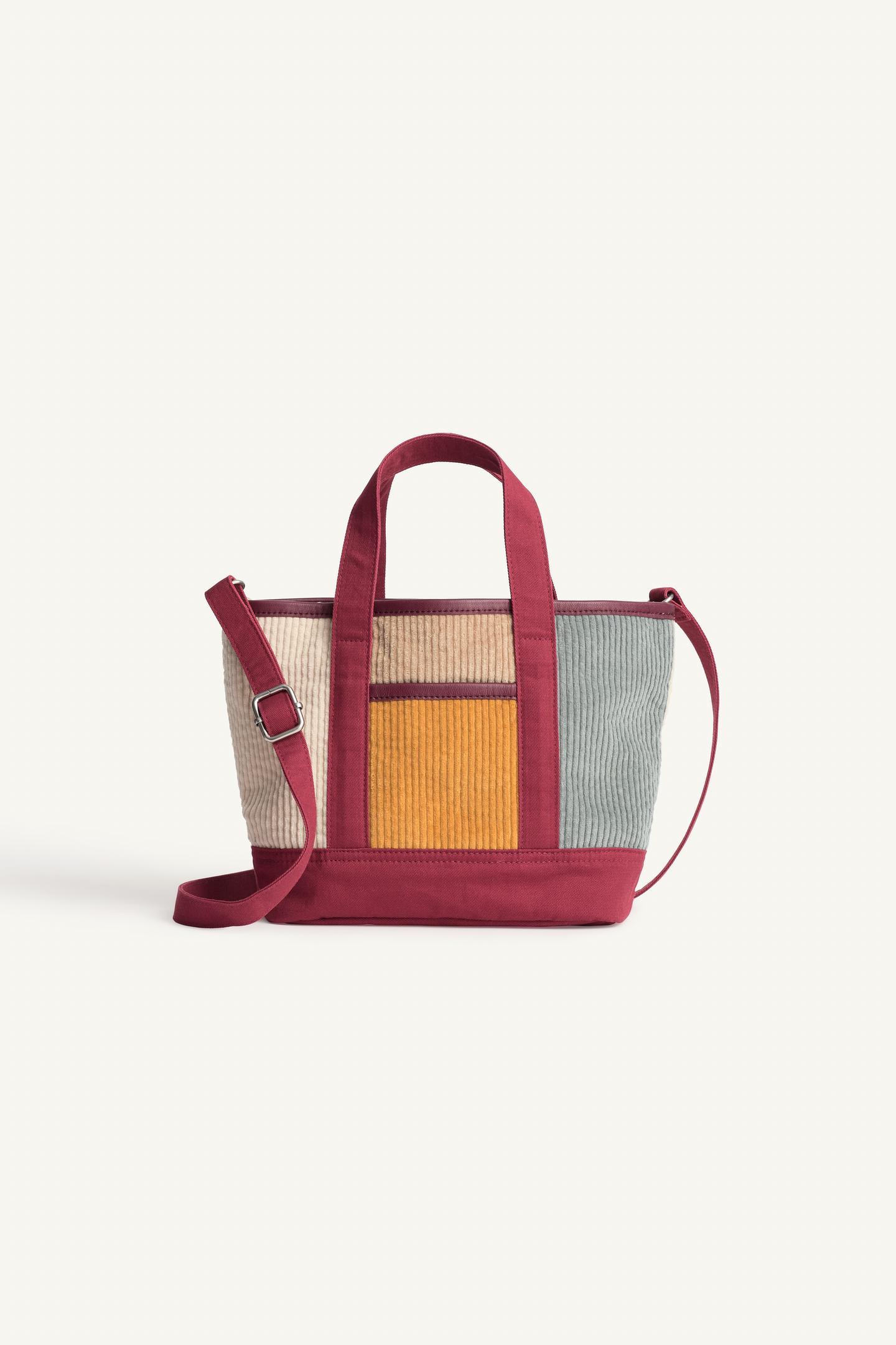 Детская сумка Zara Limited Edition Colorblock Corduroy Crossbody, цвет: Разноцветный — фото 4