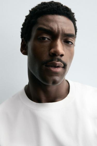 T-SHIRT HEAVYWEIGHT À MANCHES COURTES - Blanc de Zara - Image 4