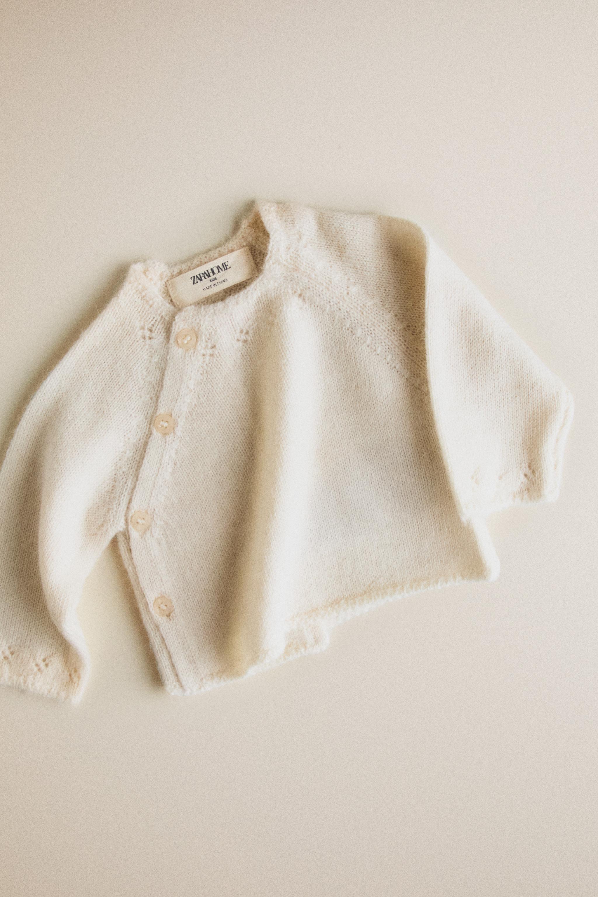 BABY ALPACA CARDIGAN — Oyster-white