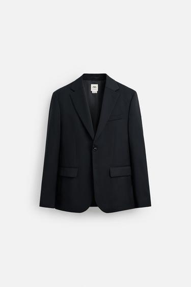 100% WOOL SUIT BLAZER - Navy blue by Zara