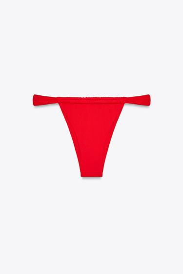 Zara SLIDE STRING BIKINI BOTTOMS - Red