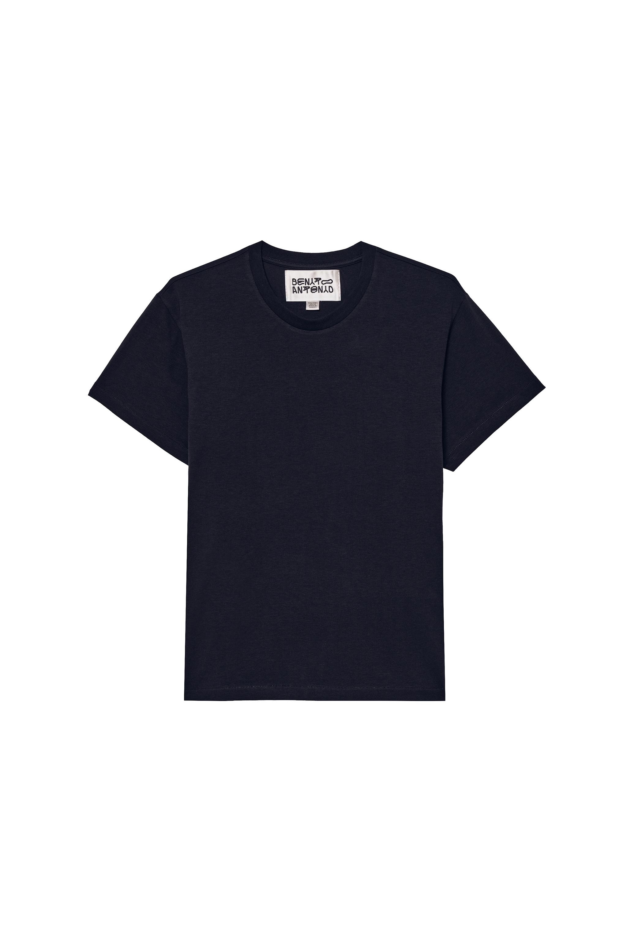 SLIM CROPPED FIT T-SHIRT — Navy blue