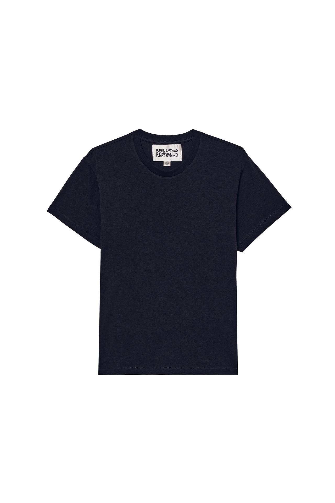 SLIM CROPPED FIT T-SHIRT — Navy blue