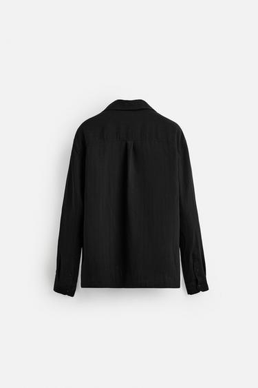 CHEMISE JACQUARD RAYURES - Noir de Zara - Image 7
