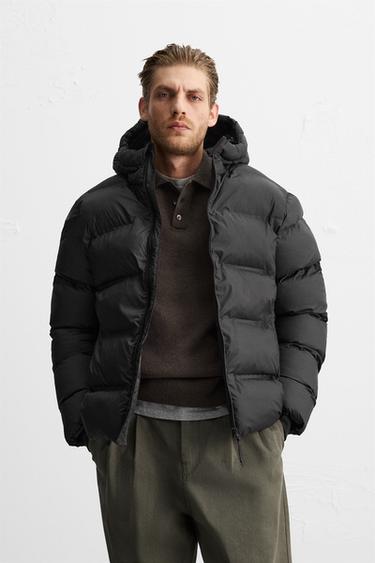 VESTE REMBOURRÉE À CAPUCHE - Noir de Zara - Image 1