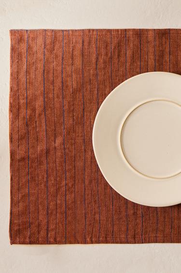 STRIPED LINEN PLACEMAT - Tobacco by Zara