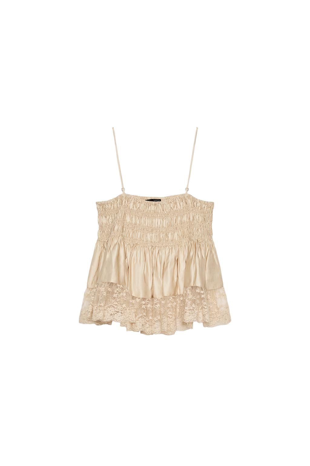 SATIN EFFECT LACE TOP - image 3