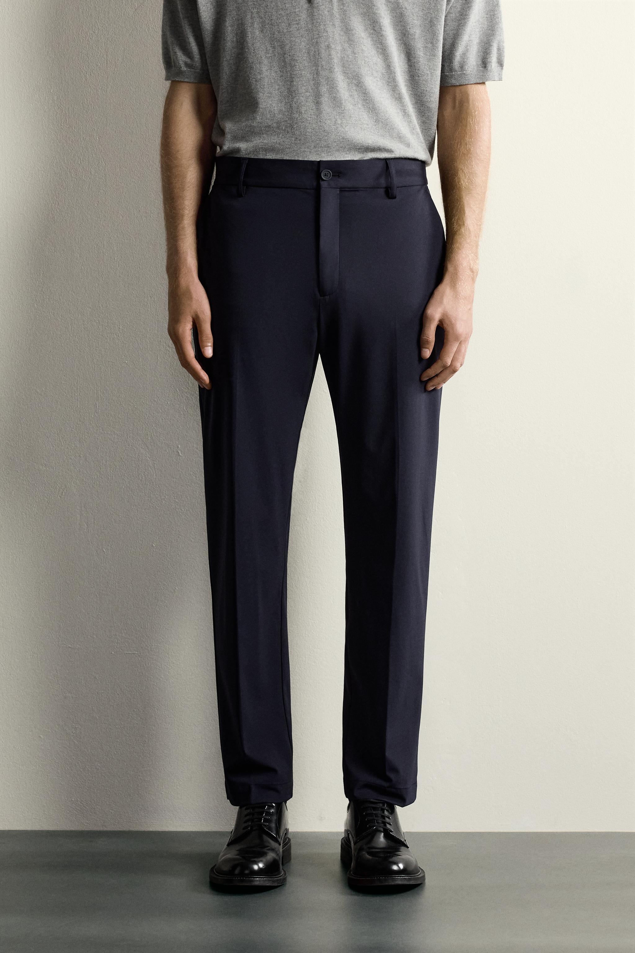COMFORT SUIT SLIM FIT TROUSERS — navy