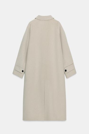 LONG WOOL BLEND COAT ZW COLLECTION LIMITED EDITION - Ecru by Zara - Image 6