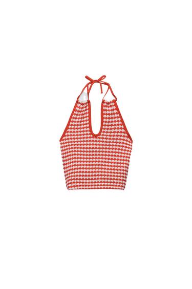CHECK CUT-OUT TOP