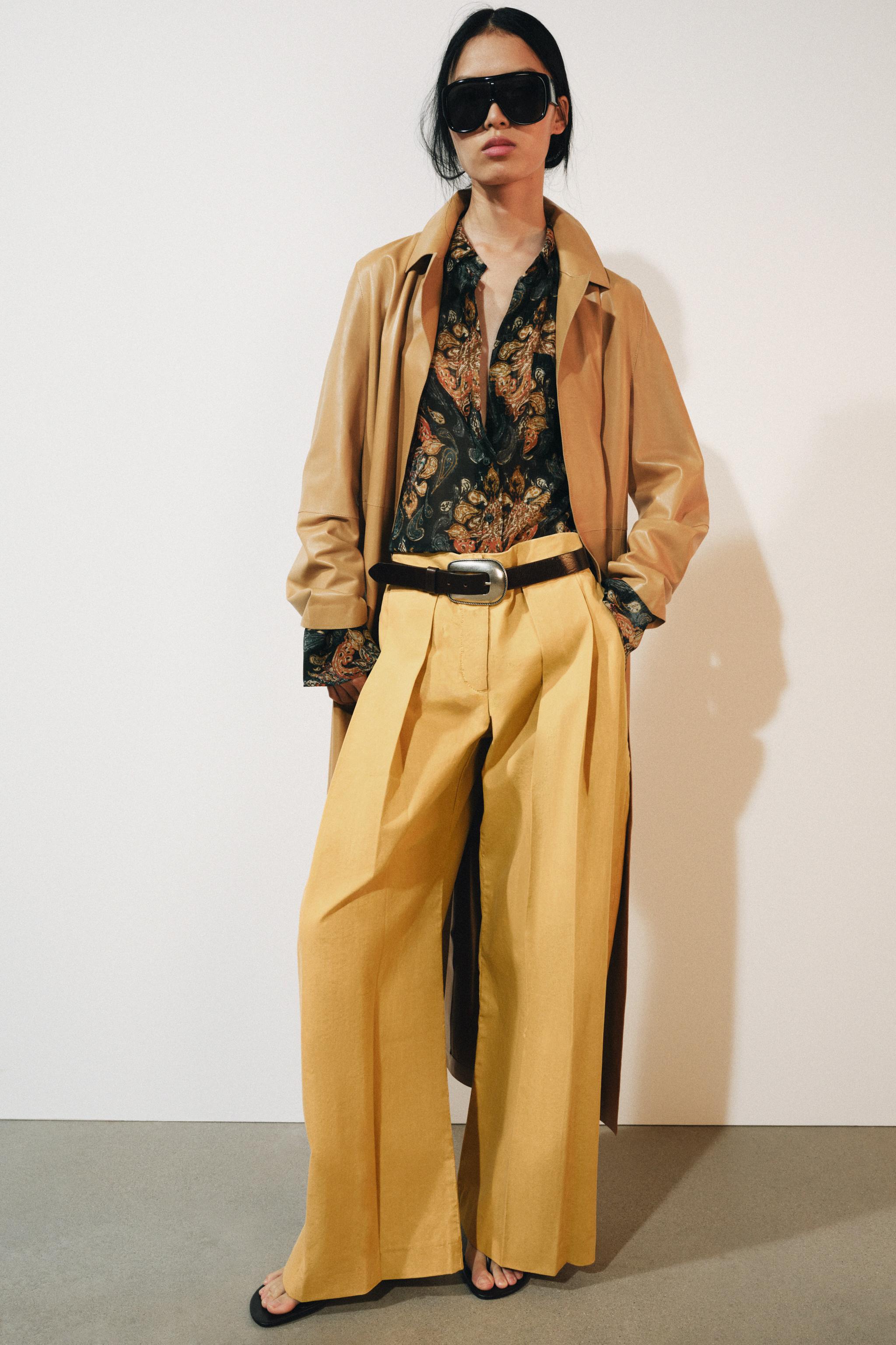 ZW COLLECTION PLEATED PANTS — Mustard