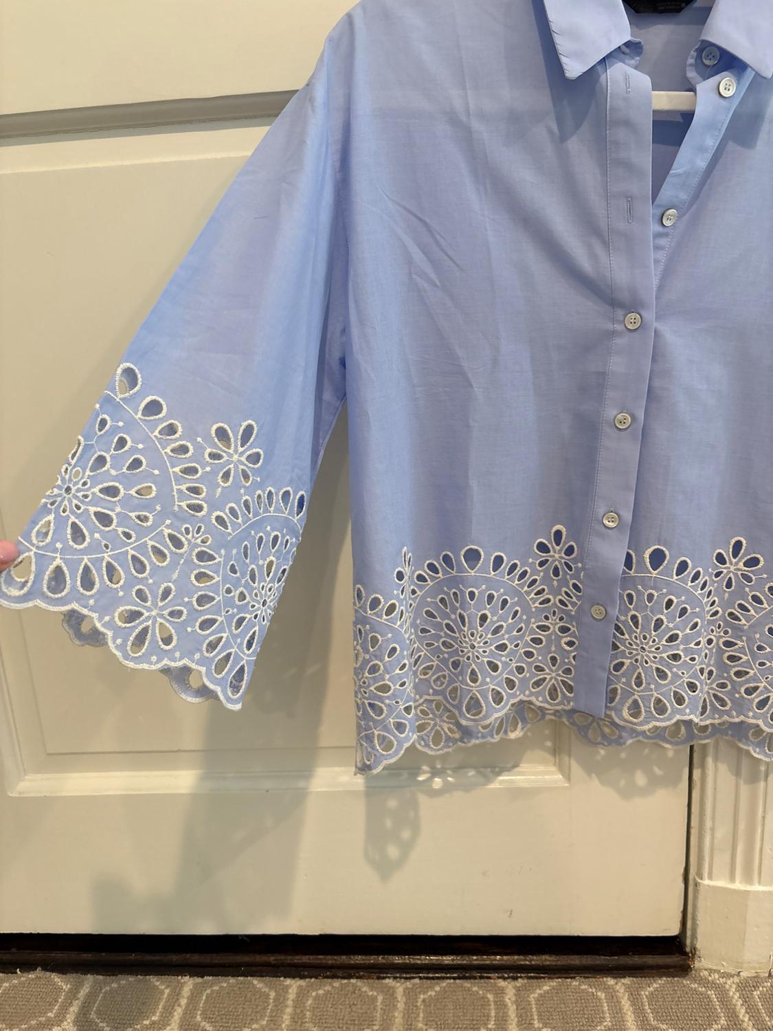 CAMISA POPELÍN BORDADOS PERFORADOS - Image 3